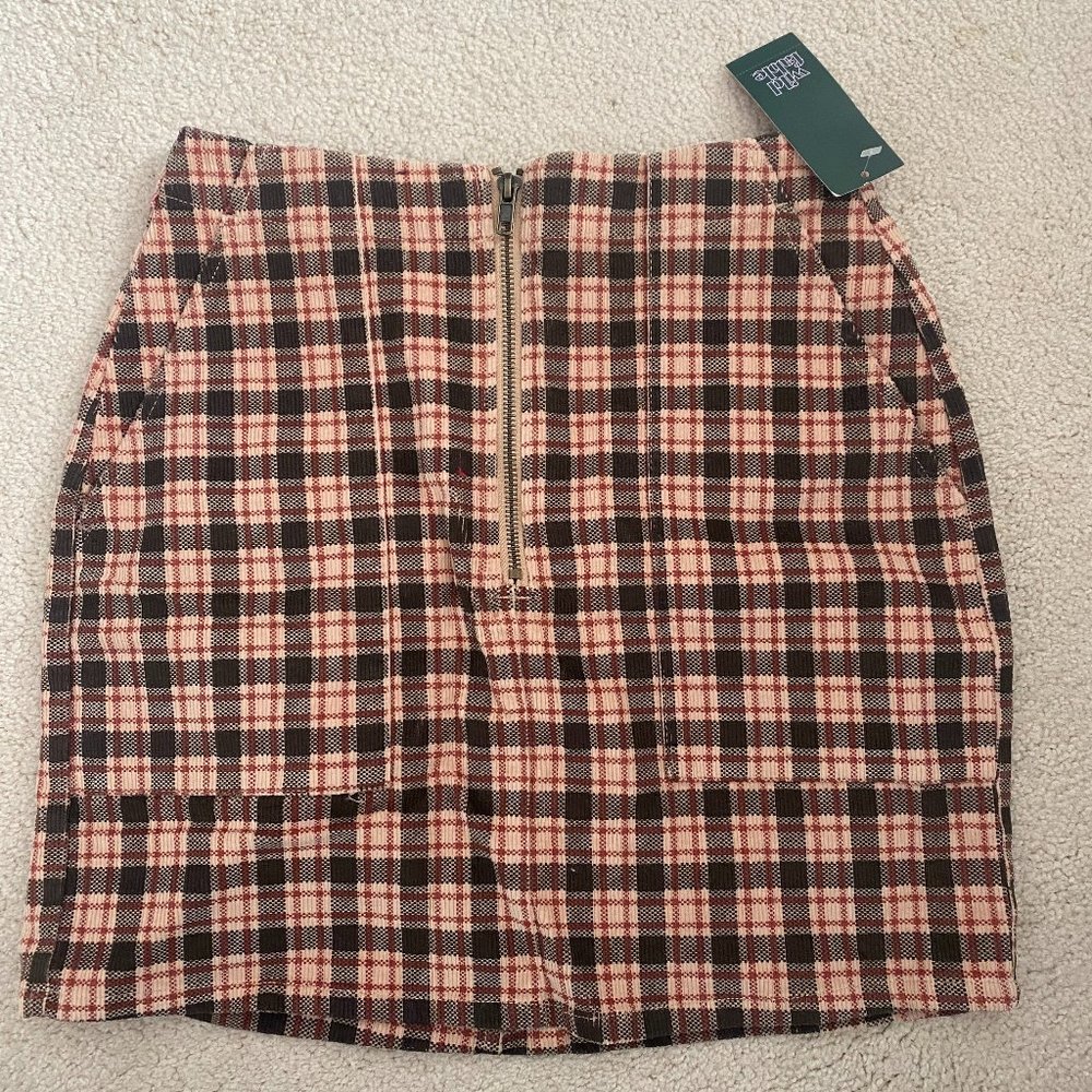 Wild Fable Plaid Mini Skirt - Brown Pink Maroon - Never Worn